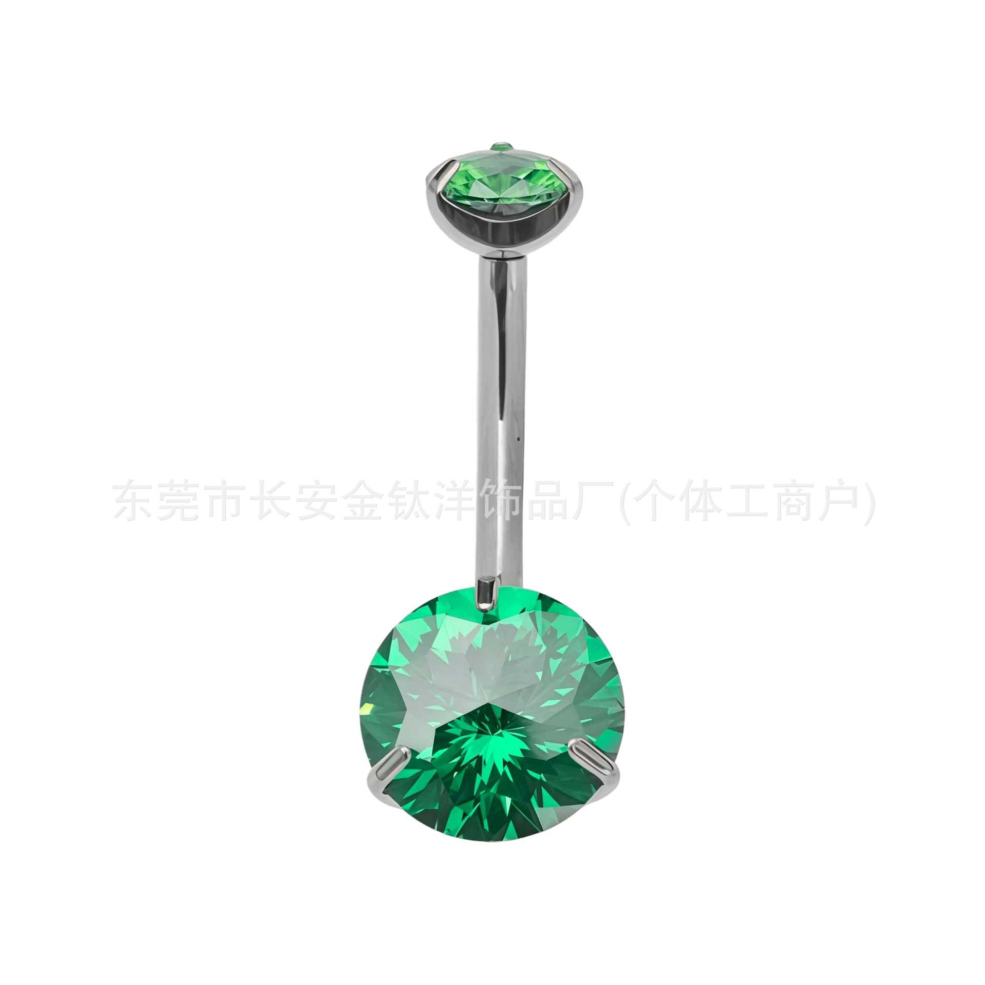 F136 Titanium Internally Threaded Zirconia Curved Barbell Belly Button Ring G23 Titanium Alloy Body Piercing Jewelry - Image 5