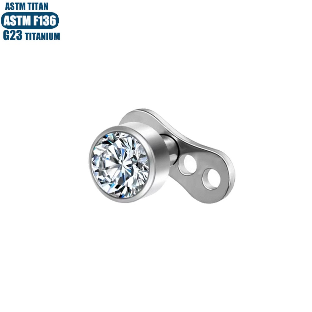 F136 Titanium Zircon Buried Nail Internal Thread Clavicle Skin Graft Nail Puncture Jewelry Human Body Implant with Base - Image 2