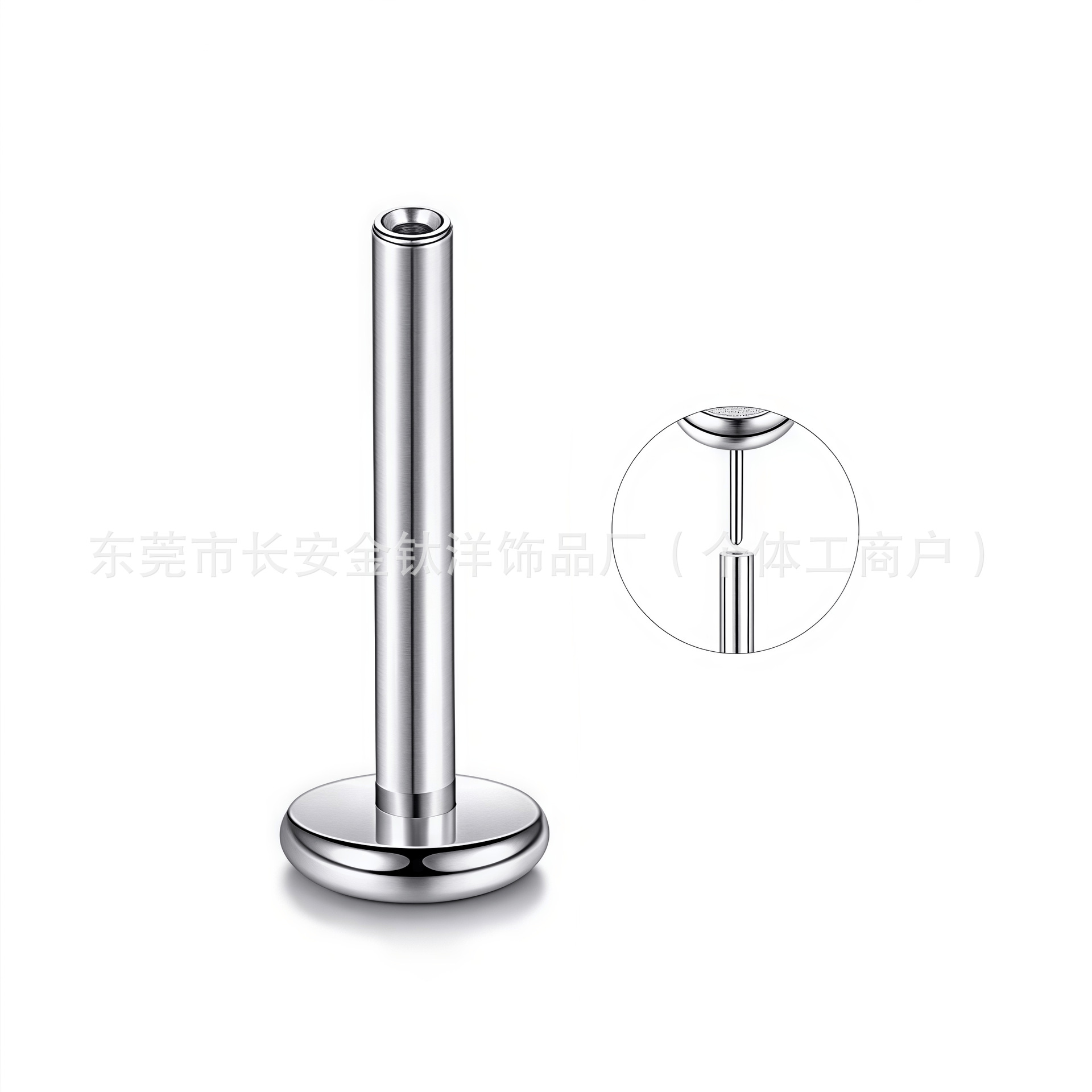 G23 Titanium Flat Bottom Lip Stud, Simple Ear Bone Nail Rod Pin, 1.2mm x 12mm, Internally Threaded Piercing Jewelry - Image 2