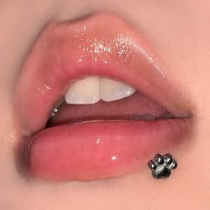 Cat Paw Dog Paw Bear Paw Lip Labret Stud 16G 1.2mm x 16mm Internally Threaded 316L Surgical Steel Lip Piercing Jewelry European American Hot Girl Wholesale