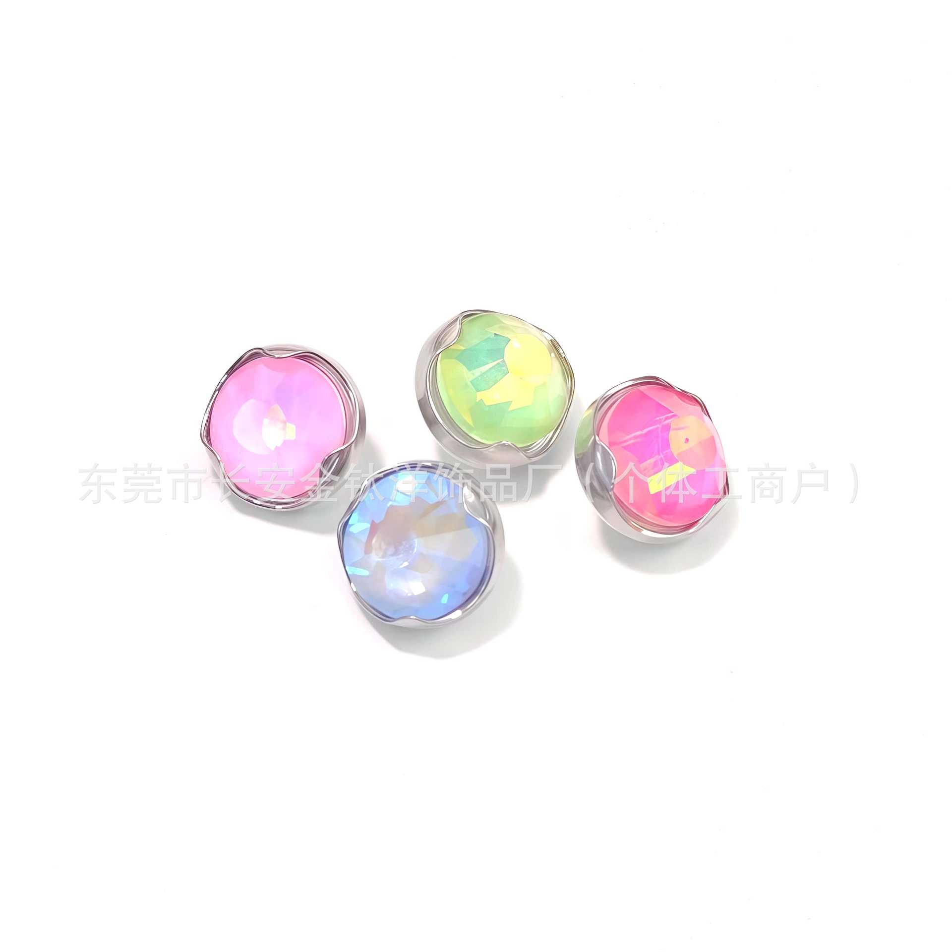 F136 Titanium Wave Edge Plated CZ Diamond Navel Nail Ear Bone Piercing Jewelry - Image 2