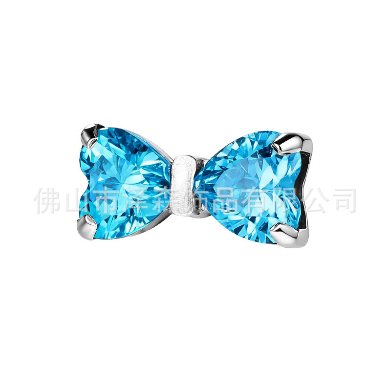F136 Titanium Alloy Bowknot Zircon Ear Studs, G23 Titanium Lip Studs, Body Piercing Jewelry - Image 5