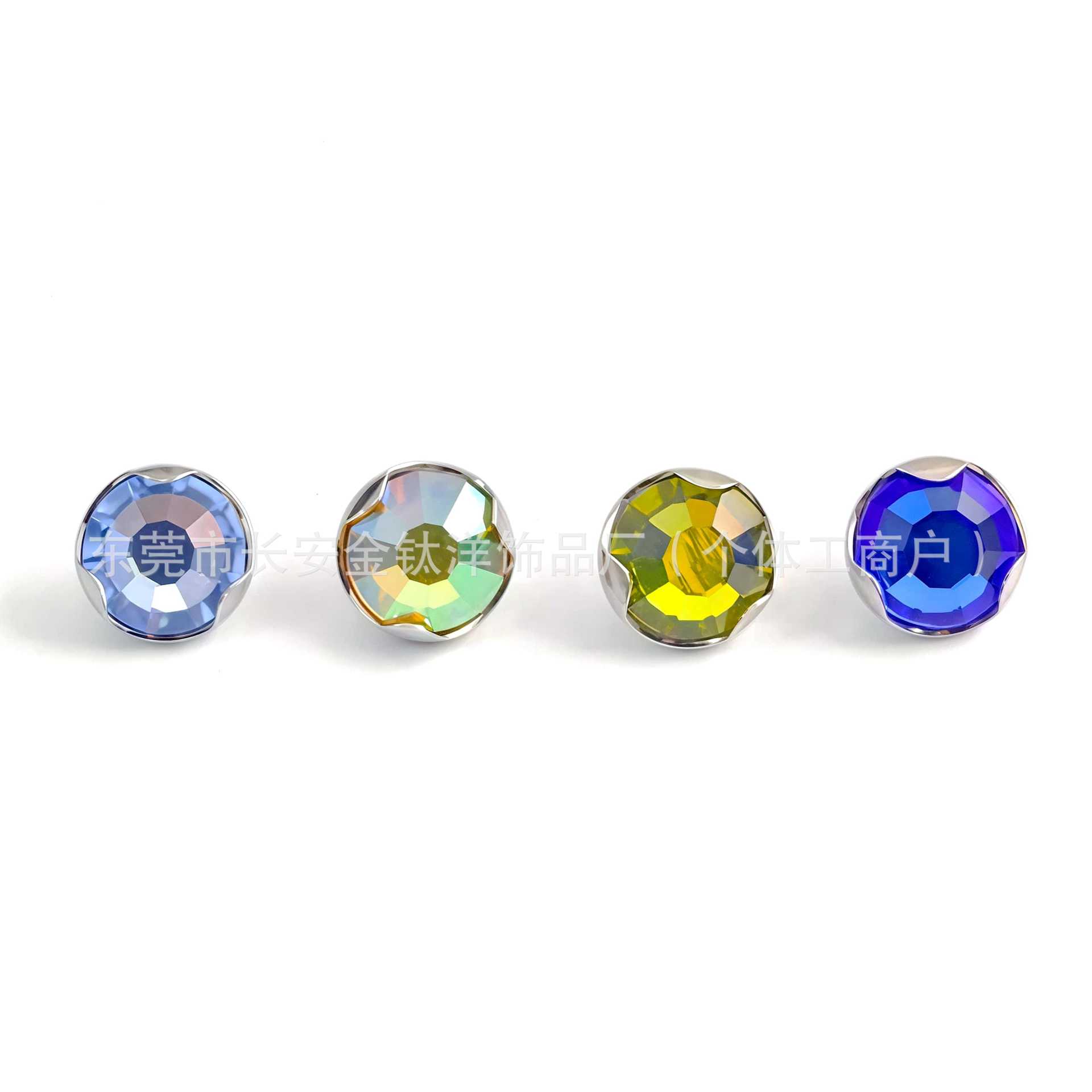 F136 Titanium Wave Bezel CZ Lip Ear Navel Piercing Jewelry 1.2x4mm - Image 3