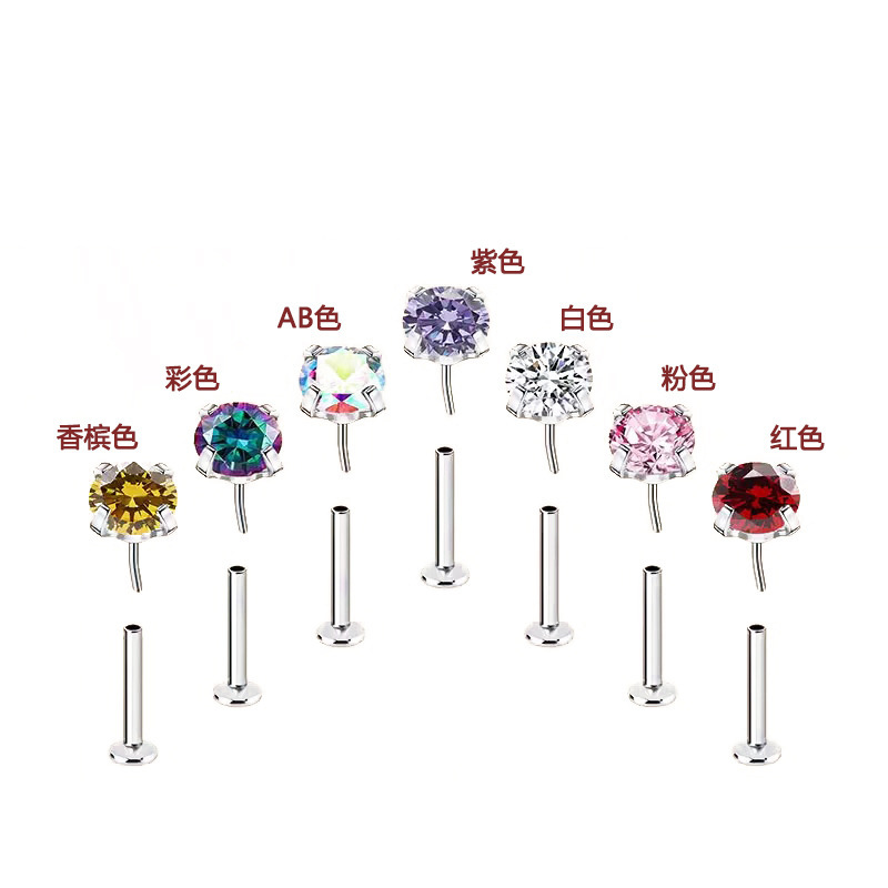 F136 Medical Titanium Alloy Flat Back Ear Stud Huazi Design Sleeping Ear Piercing Jewelry Exquisite Wholesale - Image 4