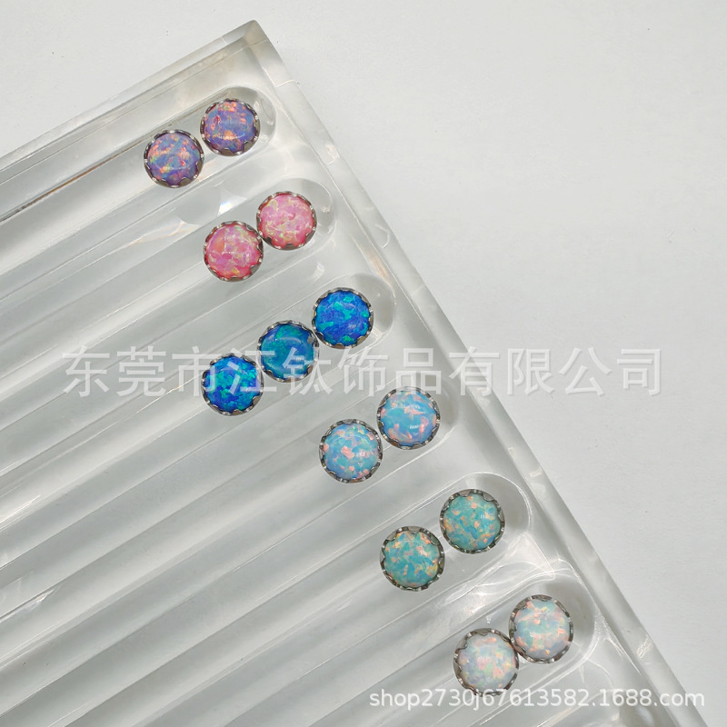 JT612 Flat Back Ear Stud with Thread G23 Titanium Alloy Body Piercing Earring - Image 2
