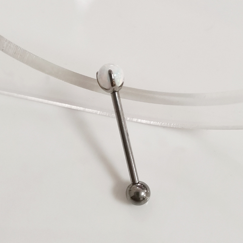 G23 Titanium Tongue Barbell Opal Ball Oral Piercing Jewelry Lip Ear Cartilage - Image 3