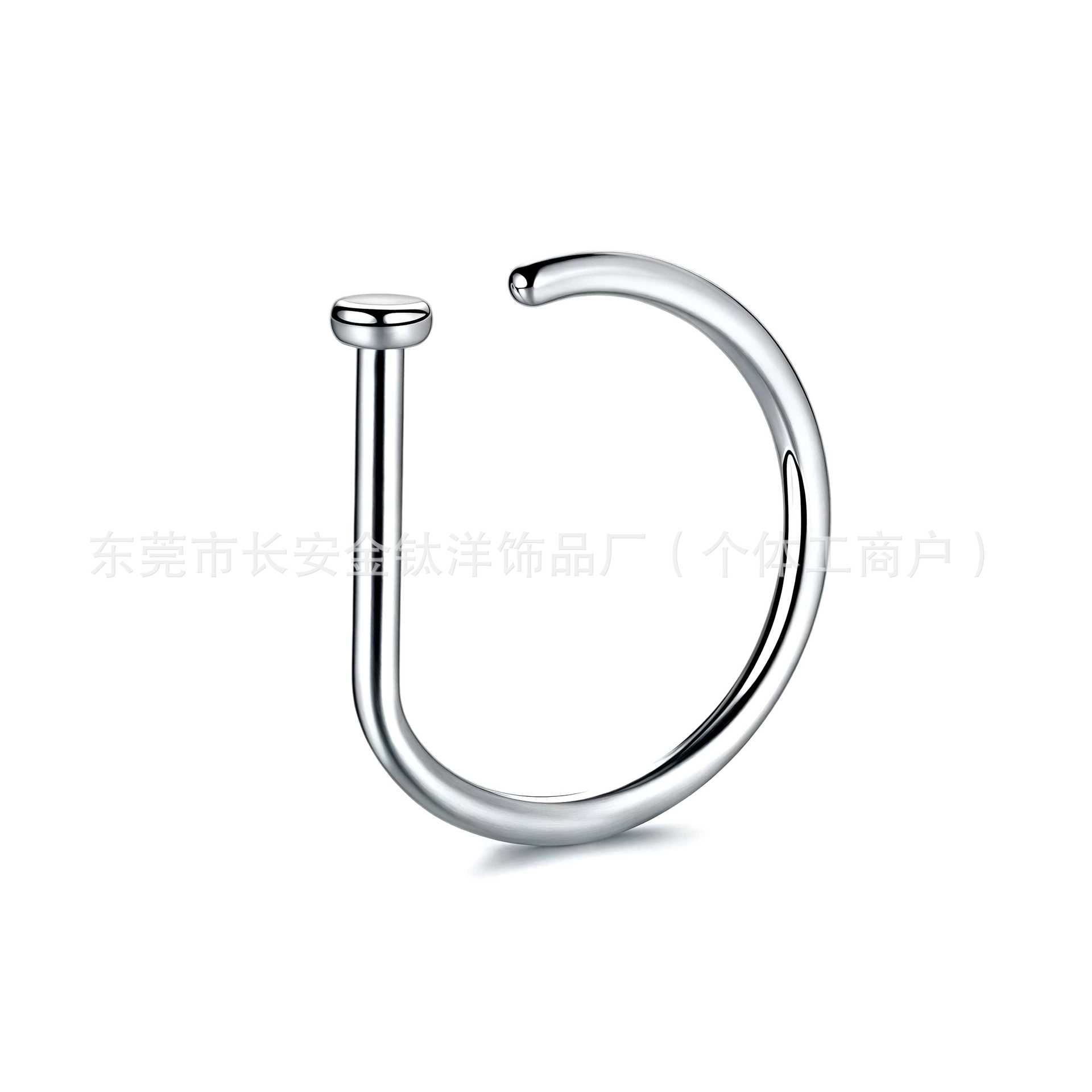 F136 Titanium D-Shaped Nose Ring Non-Porous Nose Ring Fake Nose Nail Nose Clip Nose Ring G23 Titanium Alloy Piercing Jewelry - Image 2