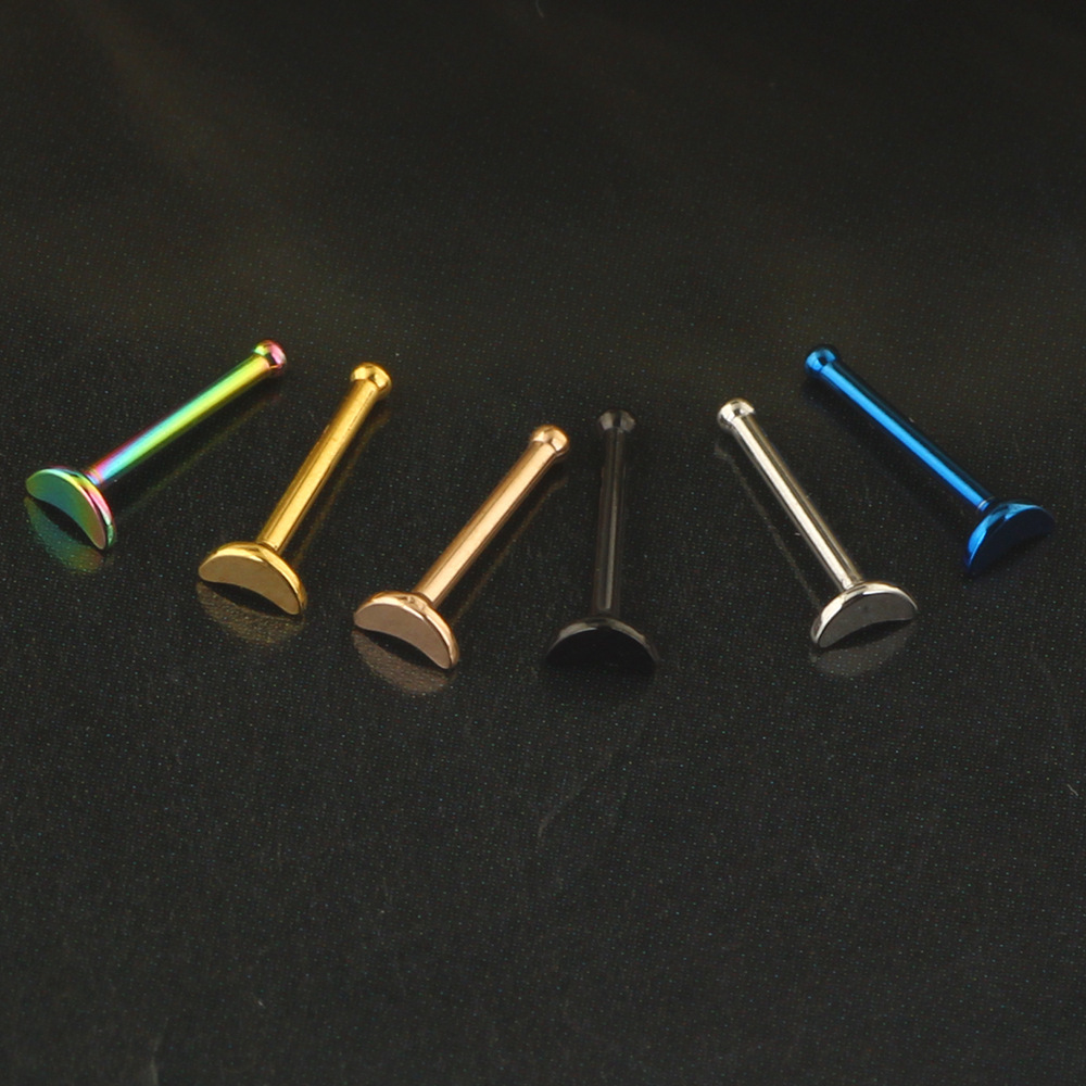 Straight Barbell Stainless Steel Nose Nail Moon Shape Body Piercing Jewelry Wholesale Lip Eyebrow - Image 2