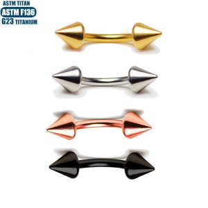 F136 Titanium Alloy Pointed Cone Curved Barbell Eyebrow Nail Internally Threaded Body Piercing Jewelry Lip Nail Ear Screen