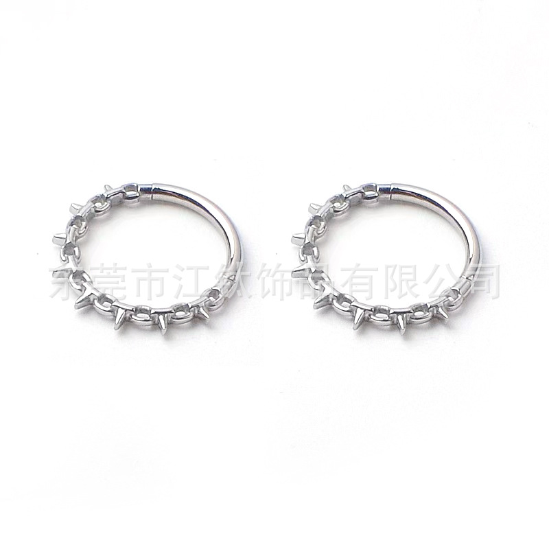 G23 Titanium Hinge Nose Ring Thorn Nose Decoration ASTM F136 Body Piercing Jewelry Nose Stud Gold 1.2x10mm - Image 5