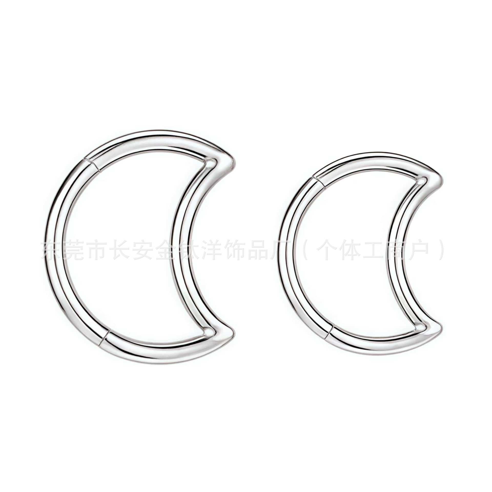 F136 Titanium Moon Lip Nose Ring Earrings Ear Bone Stud Closed Ring Nasal Septum G23 Titanium Alloy Piercing Jewelry - Image 5