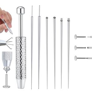 Stainless Steel Piercing Guide Needle, Labret Stud, Ear Bone, Lip Nail, Jewelry Gripper - 316L Surgical Steel Body Jewelry Set