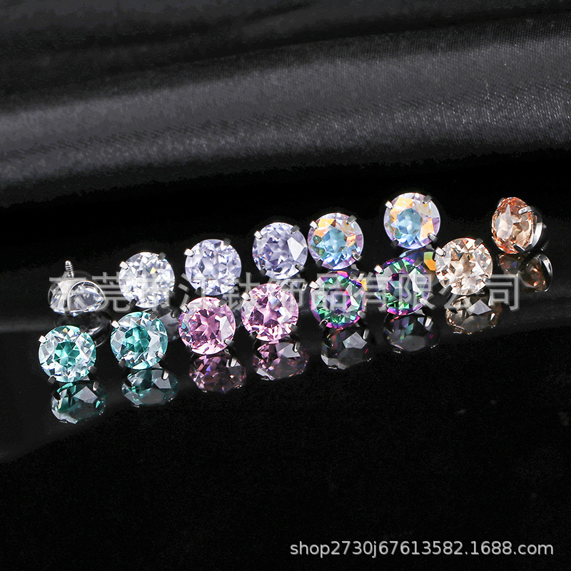 G23 Titanium Alloy Ear Bone Stud Five-Pointed Star Zircon Ear Piercing Jewelry Ear Stud Lip Stud - Image 3