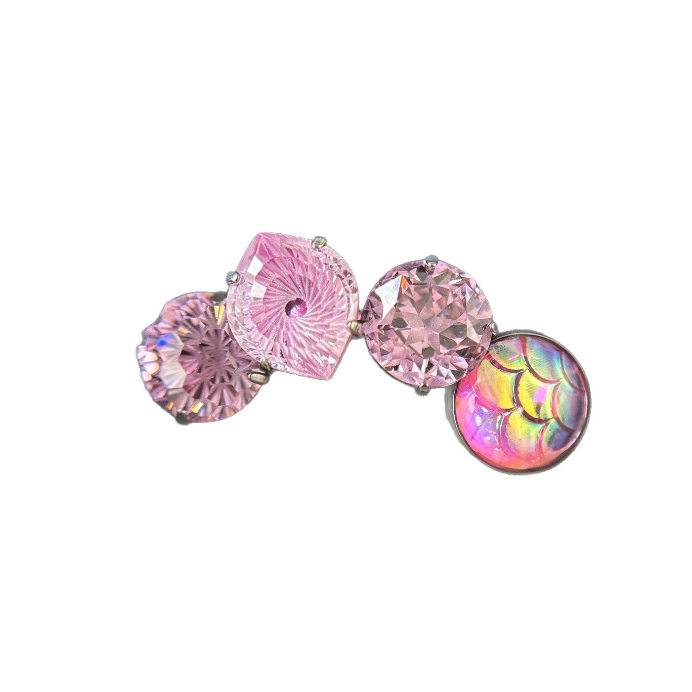F136 Titanium Tongue Piercing White Peach Princess Sparkle Star Cut Internal Thread Tongue Barbell - Image 5