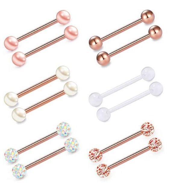 Stainless Steel Tongue Nail Breast Ring Earring Set - Best Selling Piercing Jewelry for Europe and USA - Image 2
