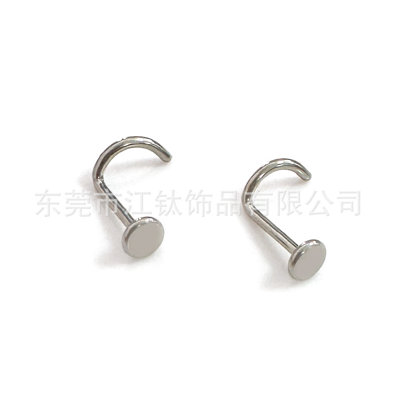 F136 Titanium Nose Nail Pin Flat S Rod Nose Ring G23 Titanium Alloy Body Piercing Jewelry - Image 2