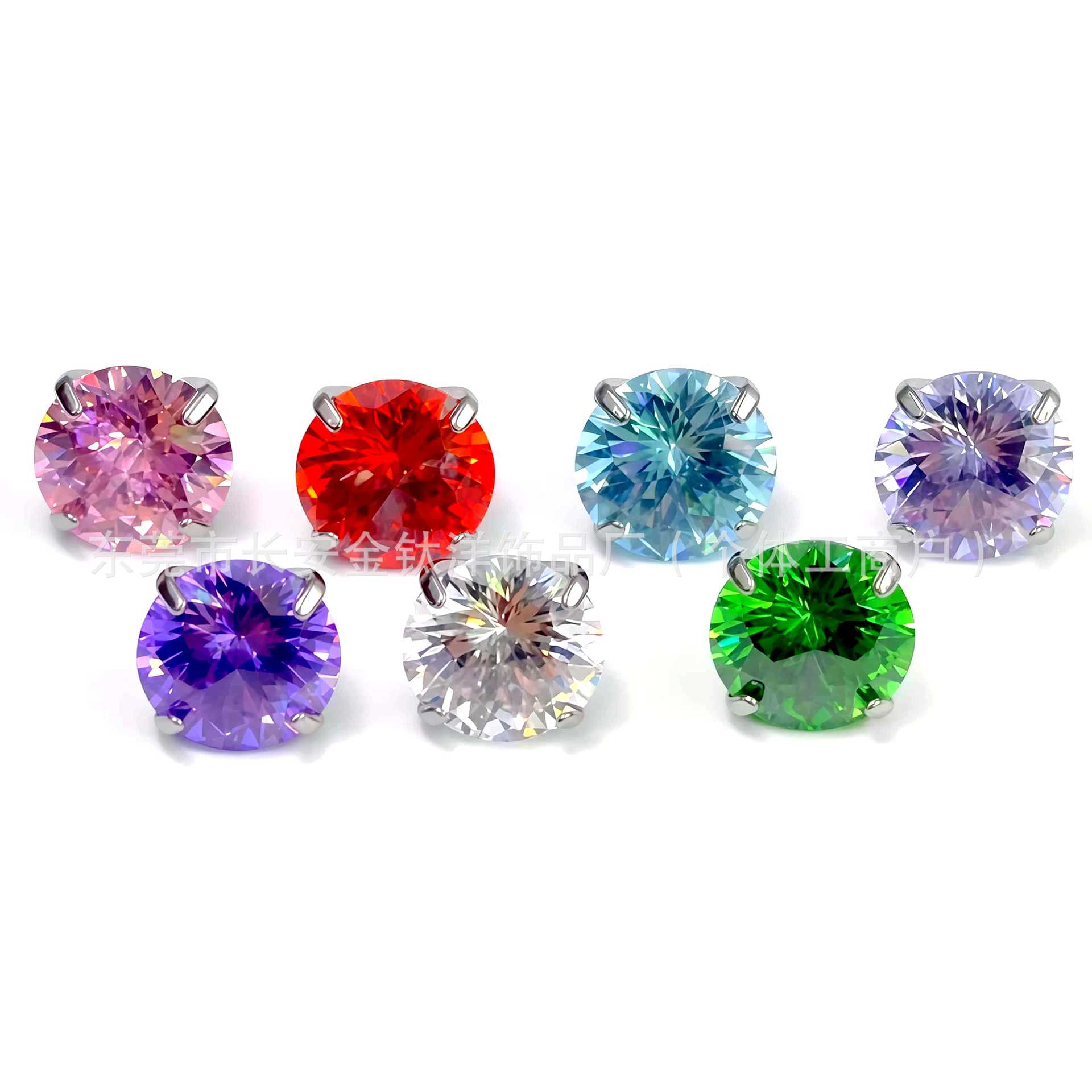F136 Titanium Round Bottom General Cut Zircon Lip Labret Stud Nose Nail Ear Bone Nail G23 Titanium Alloy Body Piercing Jewelry 6mm - Image 2