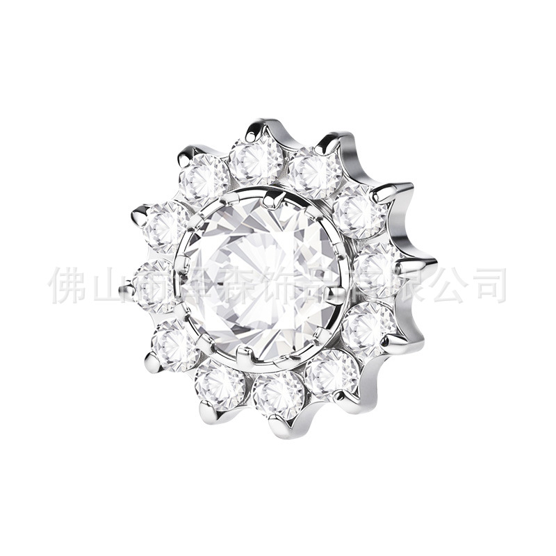 G23 Titanium Sunflower Ear Cartilage Stud 5A Zircon Sparkling High-End Piercing Jewelry Replacement Head - Image 5