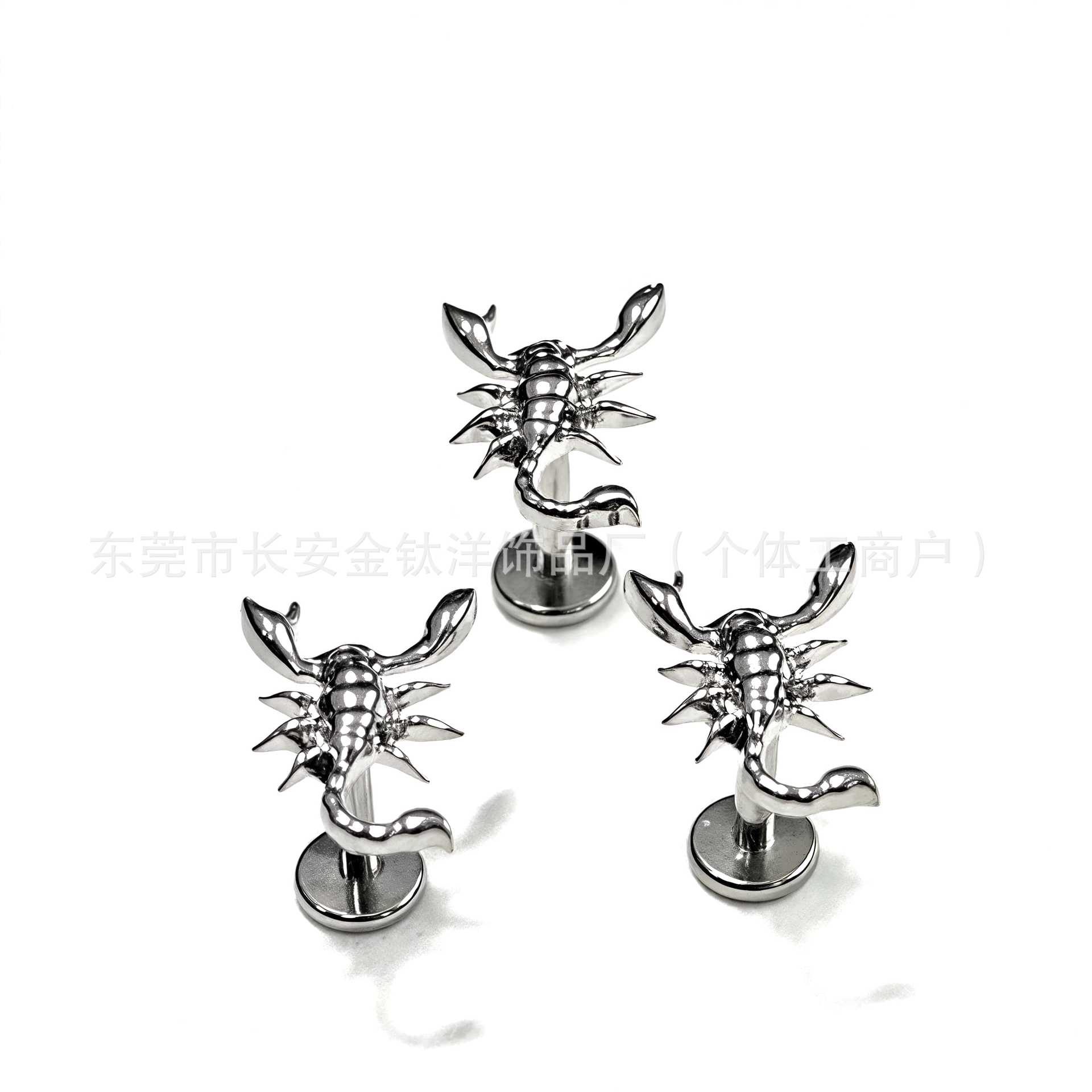 F136 Titanium Glossy Scorpion Earrings Nose Nail Ear Bone Nail Lip Nail G23 Titanium Alloy Body Piercing Jewelry Wholesale - Image 5
