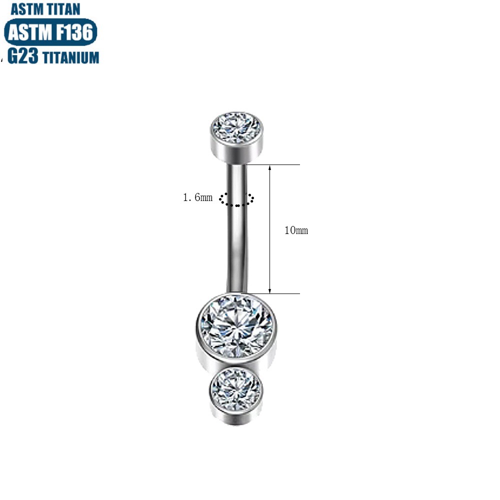 G23 Titanium Navel Piercing Ring Round Zircon Inner Teeth Belly Button Ring Body Jewelry - Image 4
