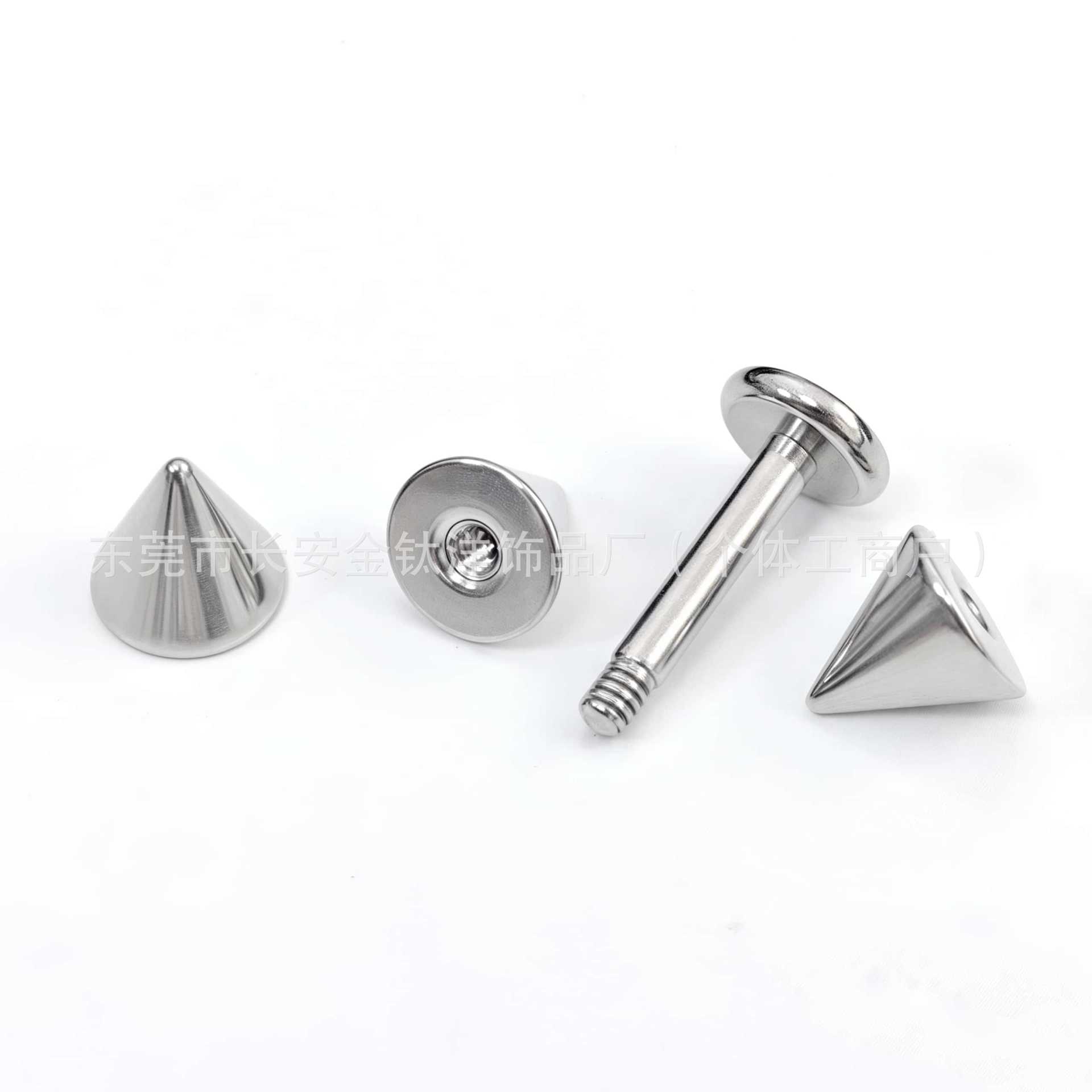 F136 Titanium Pointed Cone Thread Devil Nail Earrings Lip Nail Eyebrow Nail Ear Wheel Nail G23 Titanium Alloy Body Piercing Jewelry - Image 3
