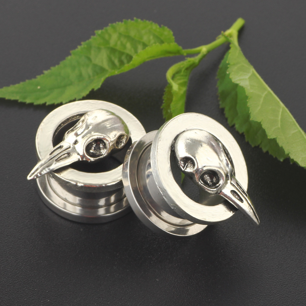 3D Bird Head Ear Plug Tunnels 6mm-16mm Stainless Steel Ear Gauges Piercing Jewelry - Image 4