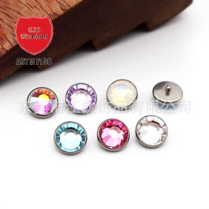 G23 Titanium Buried Nail Plate Lip Piercing Labret Stud with CZ Stone ASTM F136 Alloy Body Jewelry