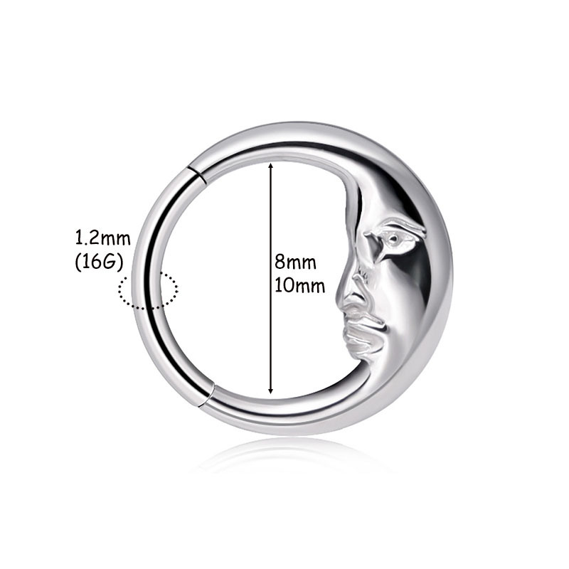 G23 Titanium New Moon Old Man Nose Ring Septum Ring F136 Titanium Alloy Seamless Earring Body Piercing Jewelry - Image 5