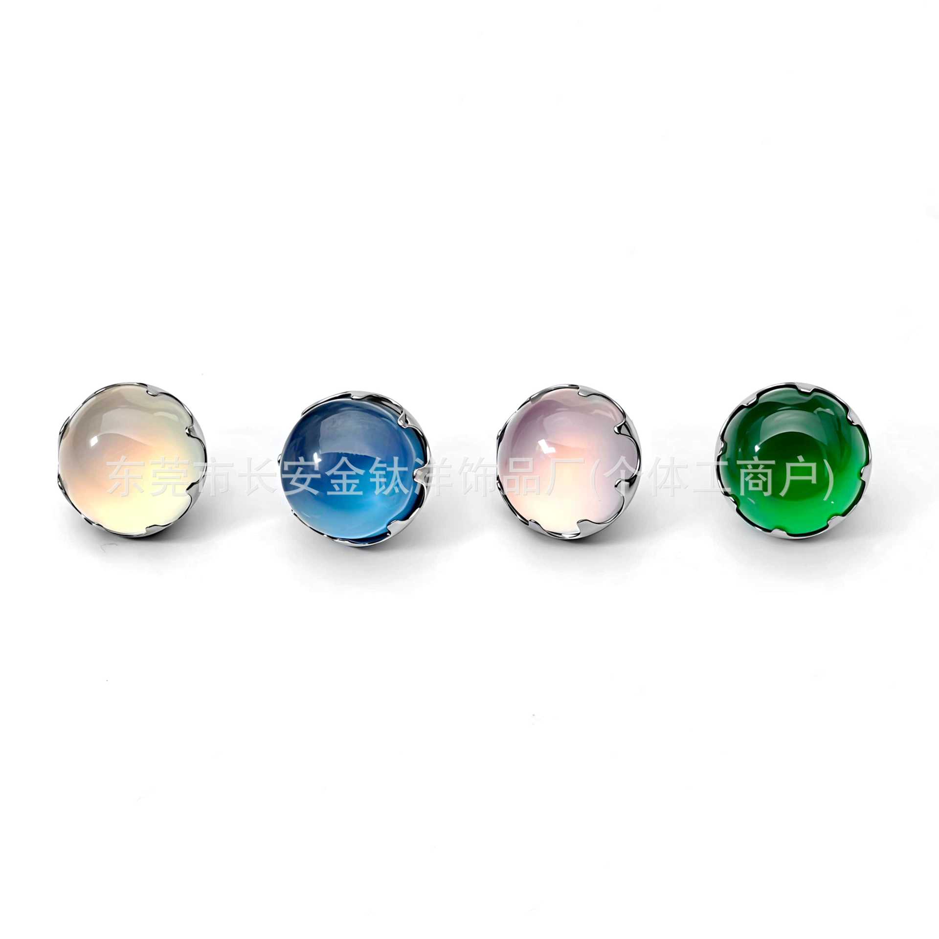 F136 Titanium Serpentine Cat Eye Stone Labret Stud - Lip, Ear, Navel Piercing Jewelry in Dazzling Green - Image 3