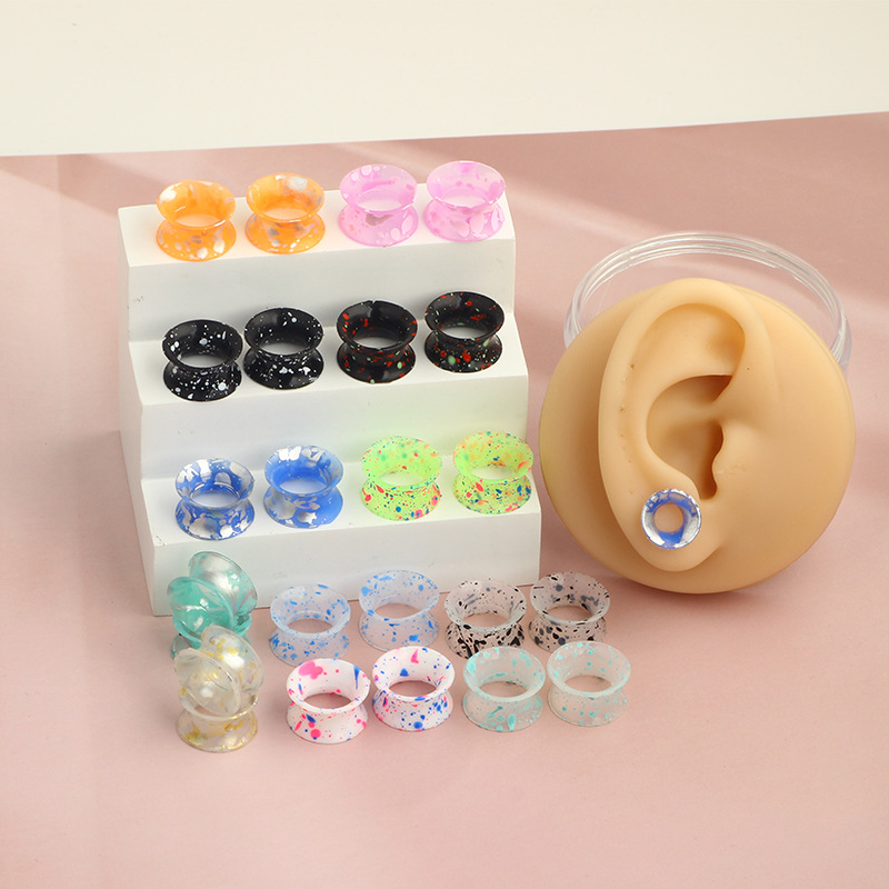 Silicone Ear Expander Tunnel Multi-Color Auricle Piercing Jewelry 25mm for Men Women - Image 3