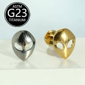 G23 Titanium Lip Nail 16G Internal Thread Lip Piercing Jewelry Ear Bone Nail Face Alien Mask Stud