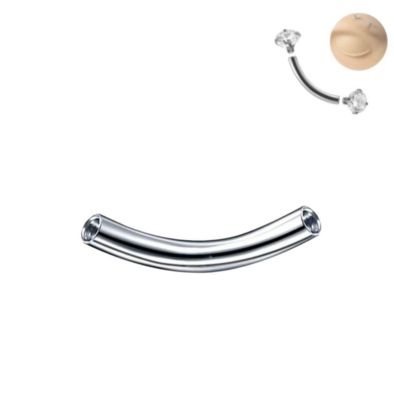 G23 Titanium Curved Barbell Eyebrow Piercing Jewelry Internally Threaded 1.6mm 14mm Replacement Stud - Image 5