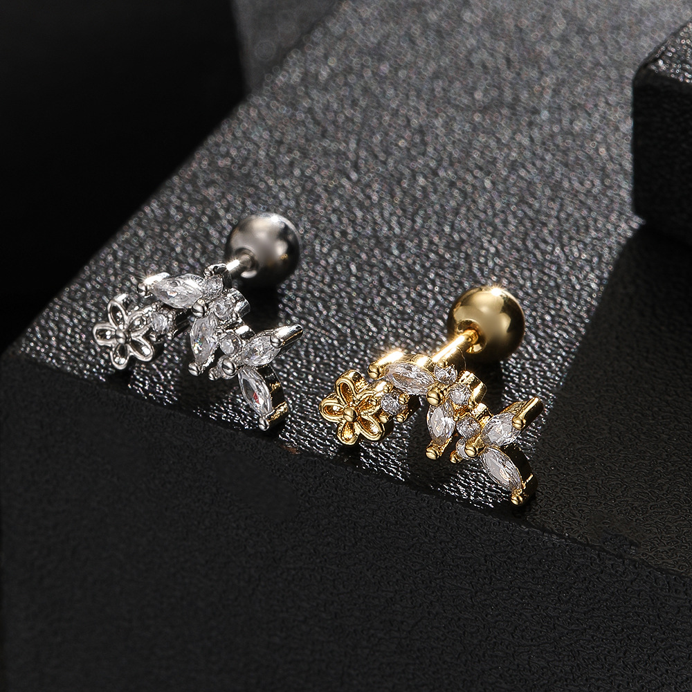 New Devil's Eye Sexy Screw Ear Bone Nails Copper Micro-Inlaid Zircon Earrings for Women - Image 3