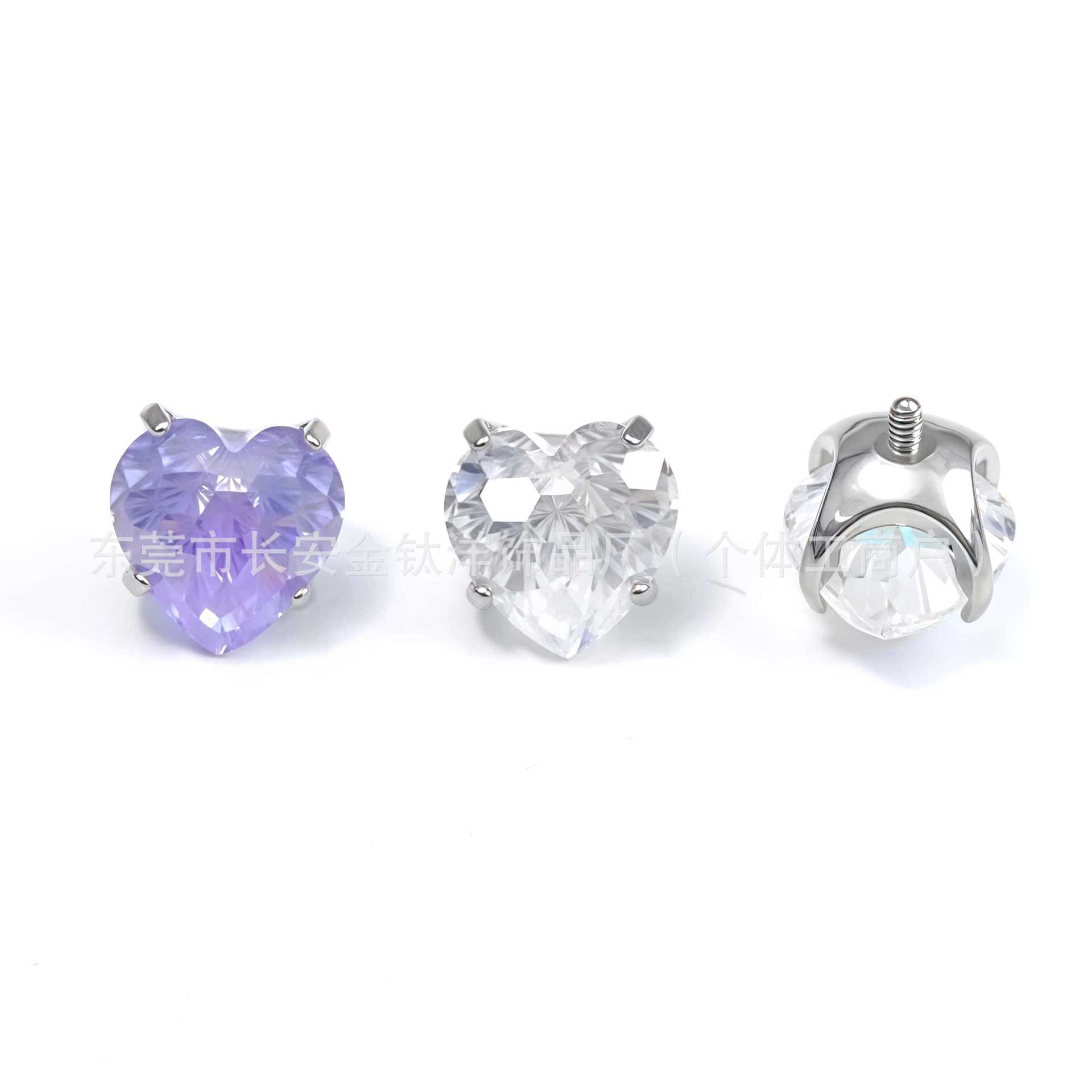 F136 Titanium Round Bottom Heart Fireworks Bright Zircon Ear Bone Nail Lip Nail G23 Titanium Alloy Body Piercing Jewelry - Image 3