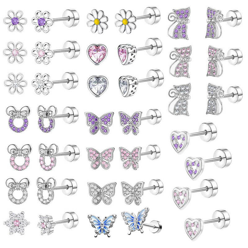 Screw Double Head Screw Ear Nail Cartilage Earrings Lip Nail Puncture Jewelry Ear Nail in Stock - Image 5
