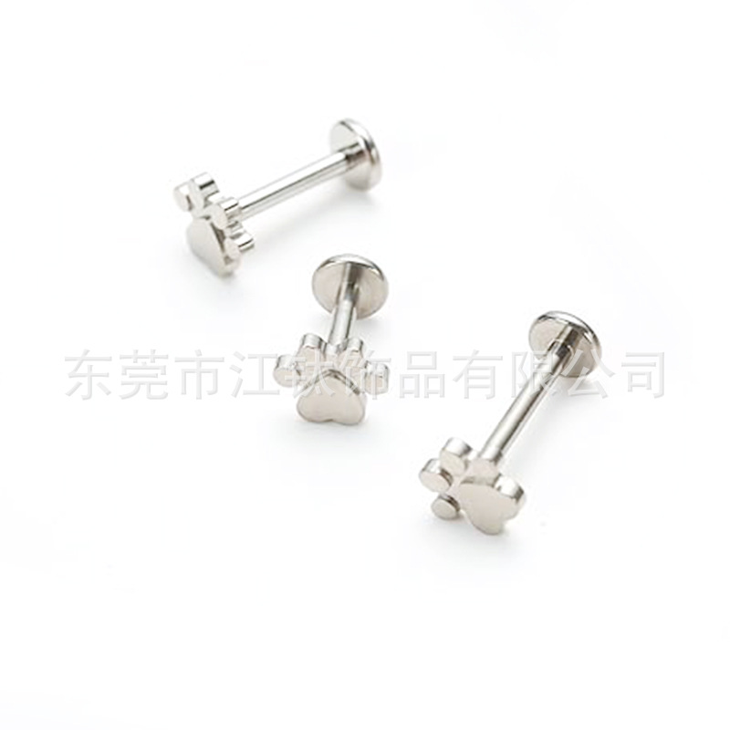 G23 Titanium Cat Claw Lip Labret Stud Ear Cartilage Piercing Jewelry Gold 1.2mm x 12mm - Image 5