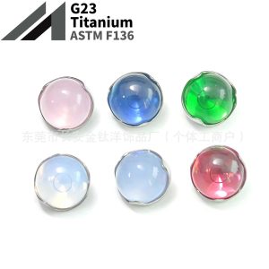 F136 Titanium Wave Edge Opal Flat Base Lip Ear Cartilage Barbell Piercing Jewelry