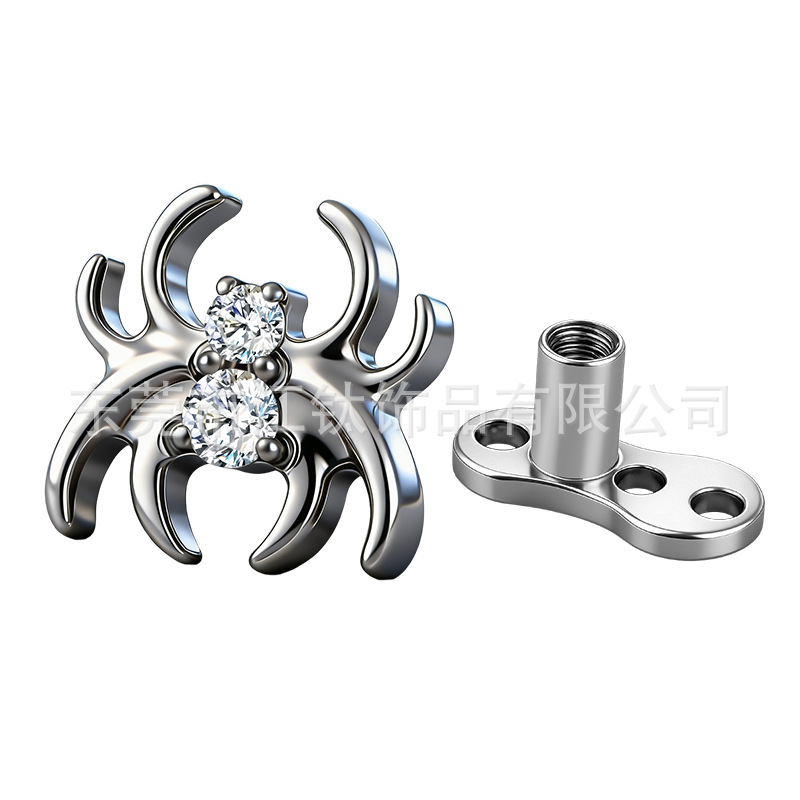 G23 Titanium Alloy Spider Bat Skin Graft Nail Embedded Bone Nail Body Piercing Jewelry Internally Threaded - Image 5