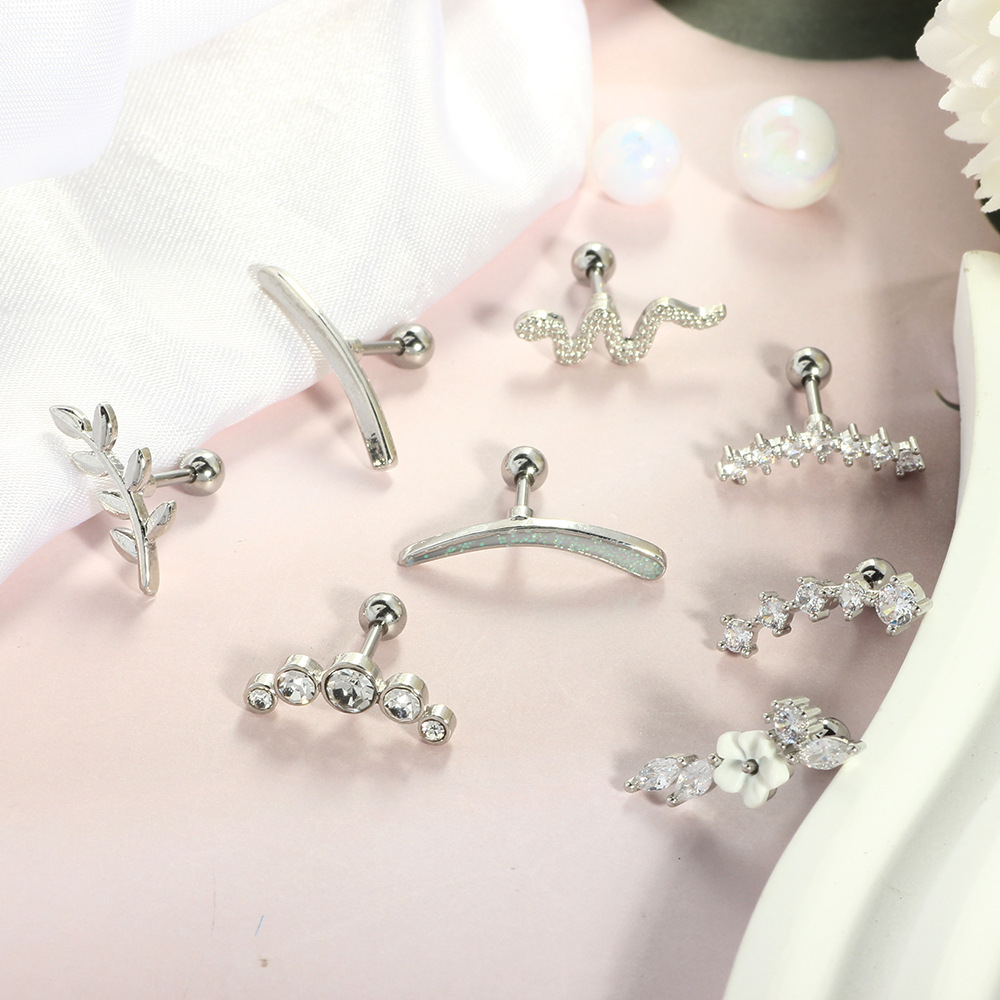 1.2mm Thick Stainless Steel Gold Plated Flower Earring Star Shape Ear Bone Stud New Arrival - Image 4