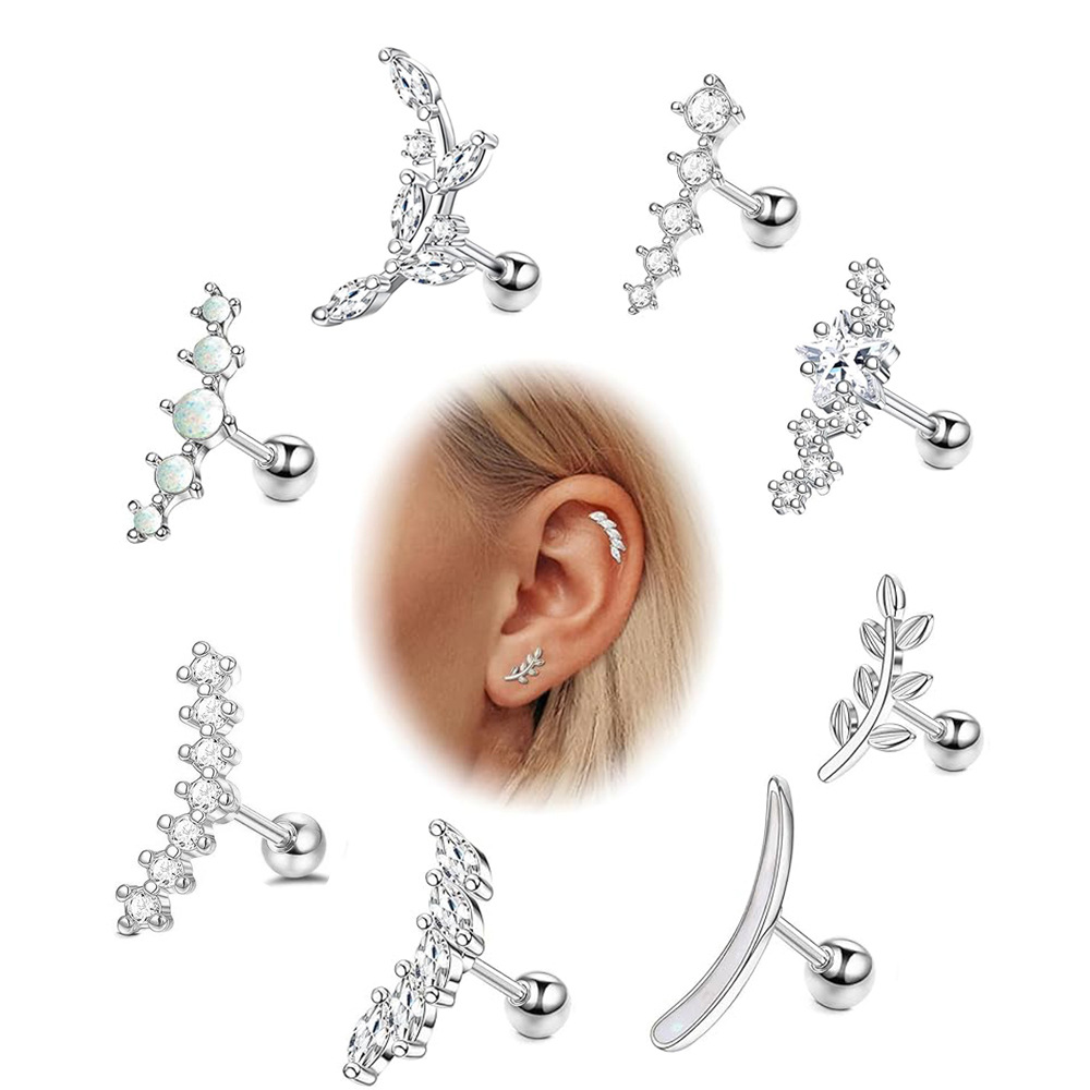 16G Star Stainless Steel Ear Bone Nail Piercing Jewelry 14K Real Gold Plating - Image 2