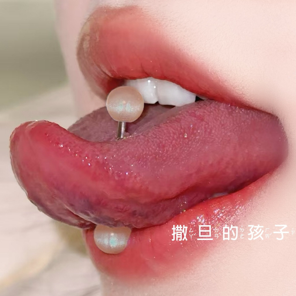 Satan's Child Light Face miu Tongue Nail Acrylic Tongue Ring Comfortable Spice Girls Flash Tongue Barbell Piercing - Image 5