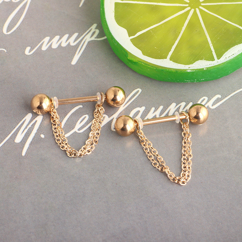 Flower Design Stainless Steel Ear Piercing Stud Gold Pointed Style for Men Women - Image 4
