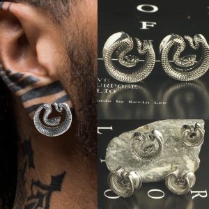 Stainless Steel Saddle Roll Snake Ear Expander - 8mm Ear Plug for Helix, Auricle, and Ear Lobe Stretching, Retro Style