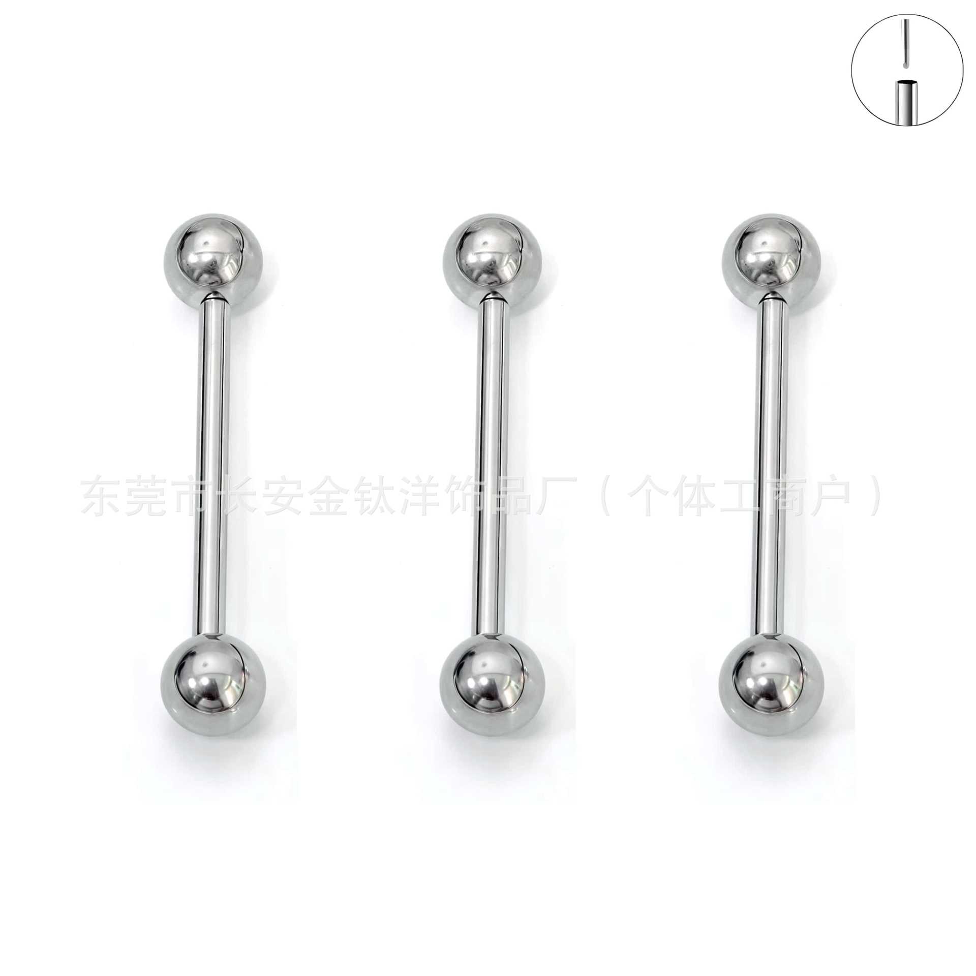 F136 Titanium Pin Round Ball Tongue Nail Ear Bridge Plug Straight Rod Ear Nail Ear Bone Nail G23 Titanium Alloy Piercing Jewelry - Image 5