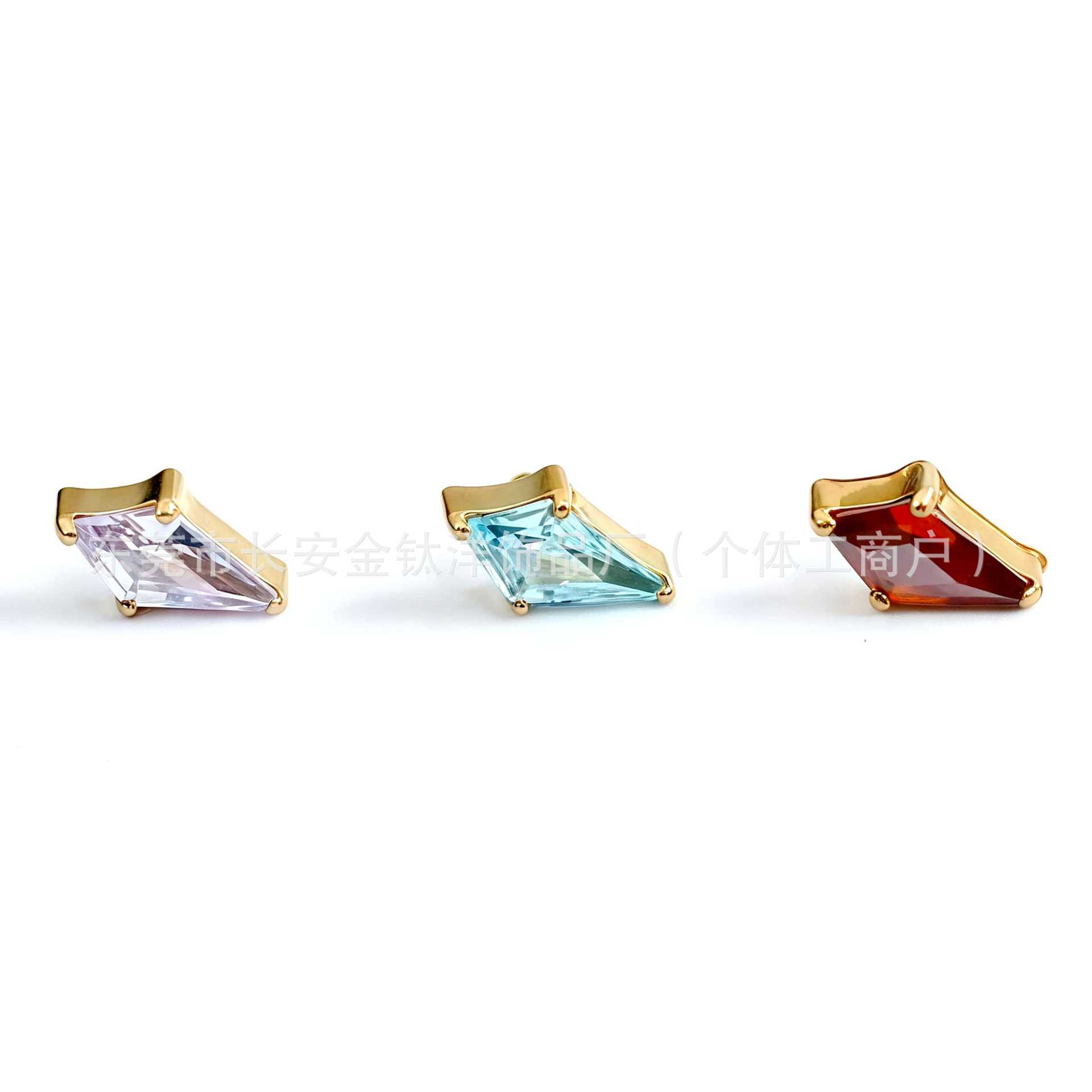F136 Titanium 18K Gold-Plated Kite 5A Zircon Earrings Lip Nails Nose Nails G23 Titanium Alloy Body Piercing Jewelry - Image 4