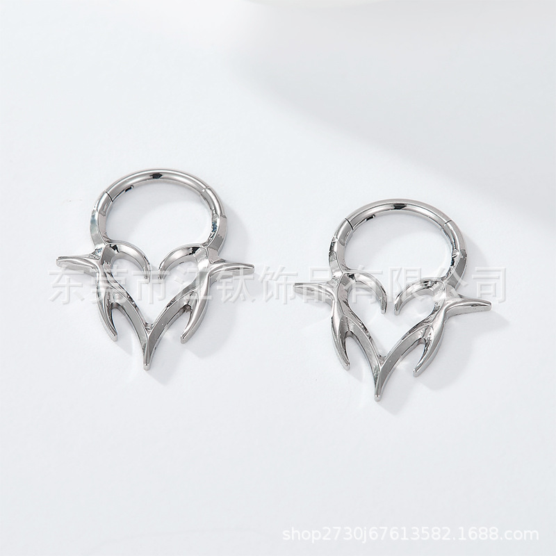 G23 Titanium Spike Love Heart Nose Ring 16G Gold Ear Bone Nail Cartilage Stud Punk Piercing Jewelry - Image 5