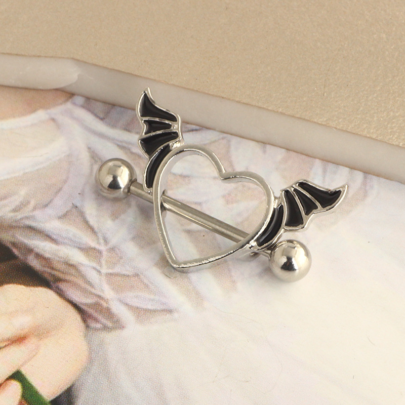Love Angel Wing Nipple Ring 18K Gold Plated Stainless Steel Geometric Body Piercing Jewelry for Women - Image 5