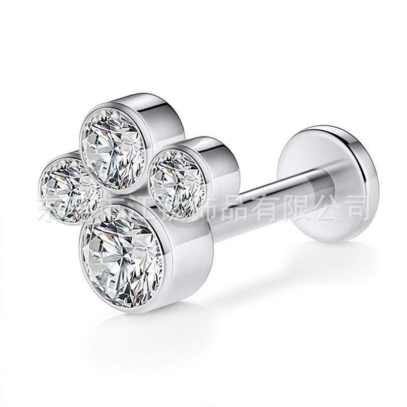 G23 Titanium Cat's Claw Earrings with Zircon 5A - Cross-Border Hot Sale Body Piercing Jewelry - Image 5