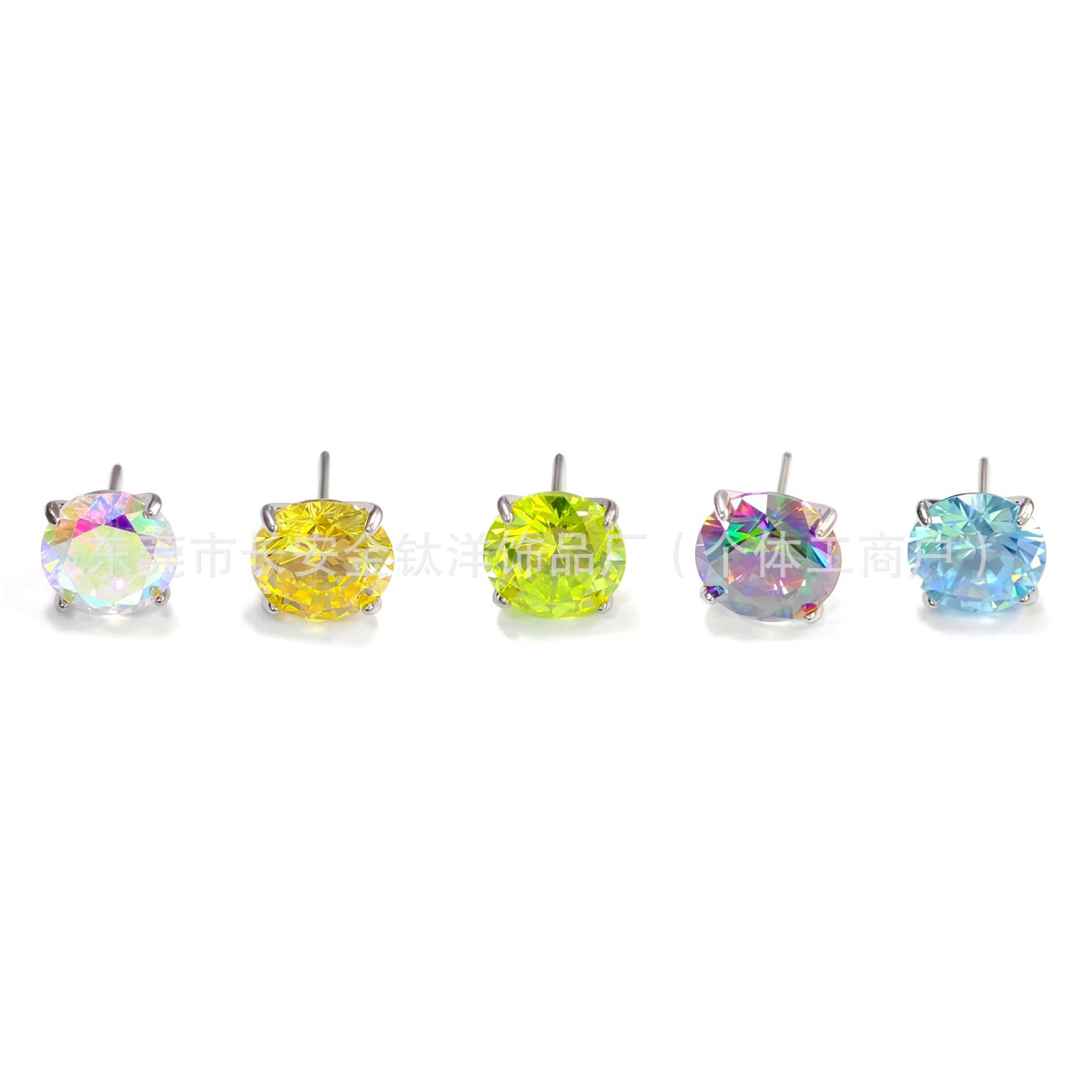 F136 Titanium Pin-Style Claw-Set 5A Zircon Lip Stud Nose Stud Ear Stud G23 Titanium Alloy Piercing Jewelry - Image 4