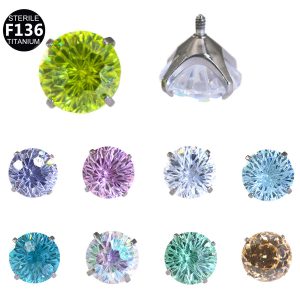 F136 Titanium Alloy Earrings 7A Fireworks Diamond 5-8mm Earrings Wholesale Cochlear Nails with 0.9 Thread
